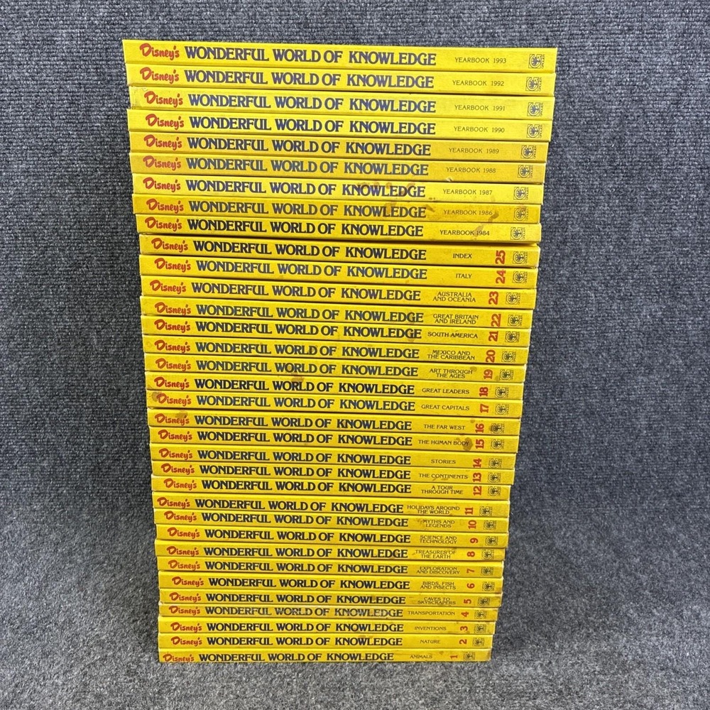 Disney's Wonderful World of Knowledge 1982 Set: 1-25 Volume Books w/ 9 Yearbooks
